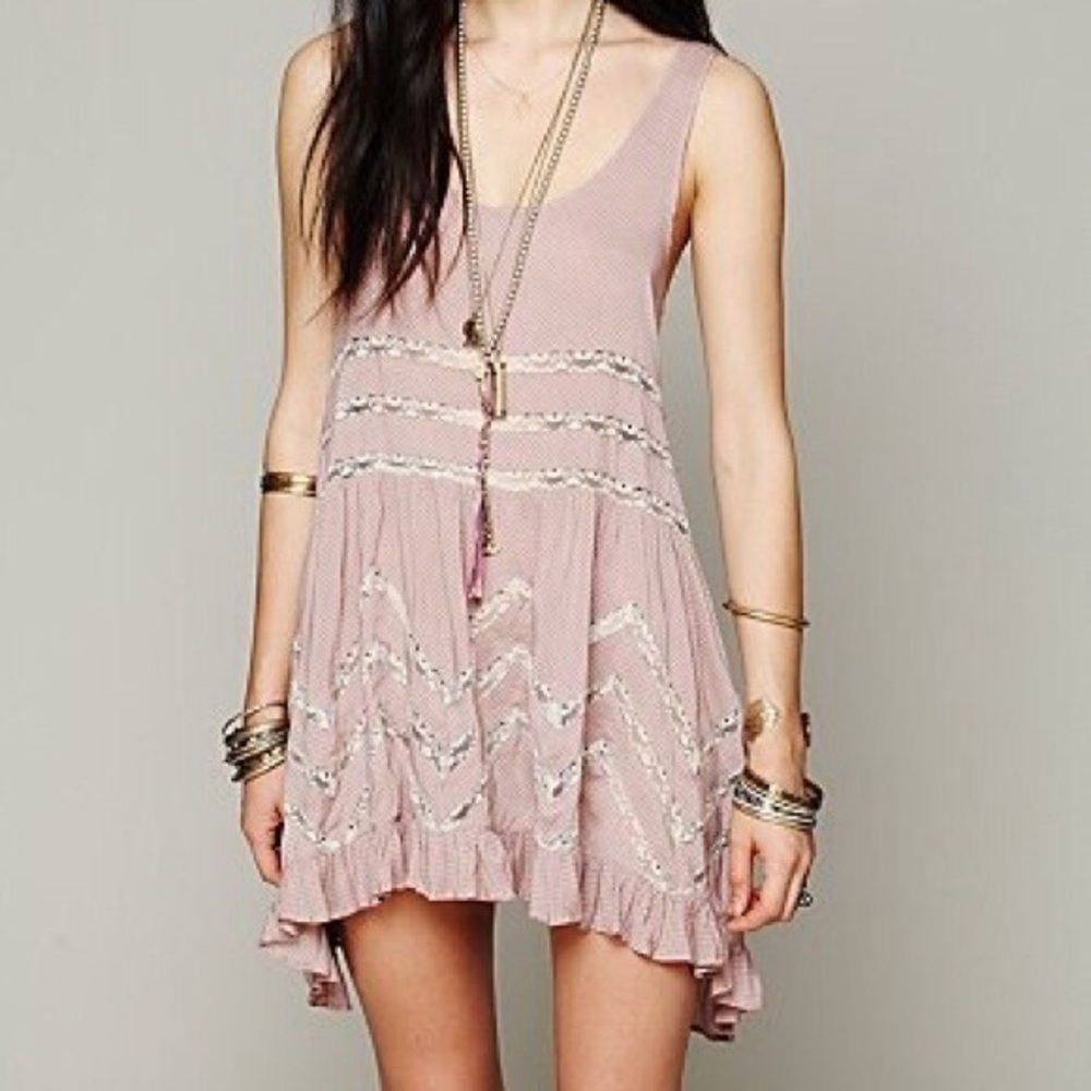 Free people dusty lilac trapeze dress